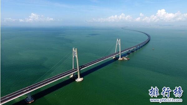 世界十大最长跨海大桥排名,港珠澳大桥49.9公里全球第一