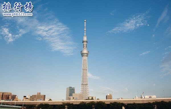 世界上最高的铁塔：东京晴空塔(634米)
